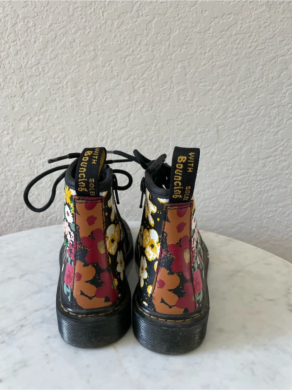 Dr Martens YOUTH 1460 FLORAL MASH UP LEATHER LACE UP BOOTS Size 12